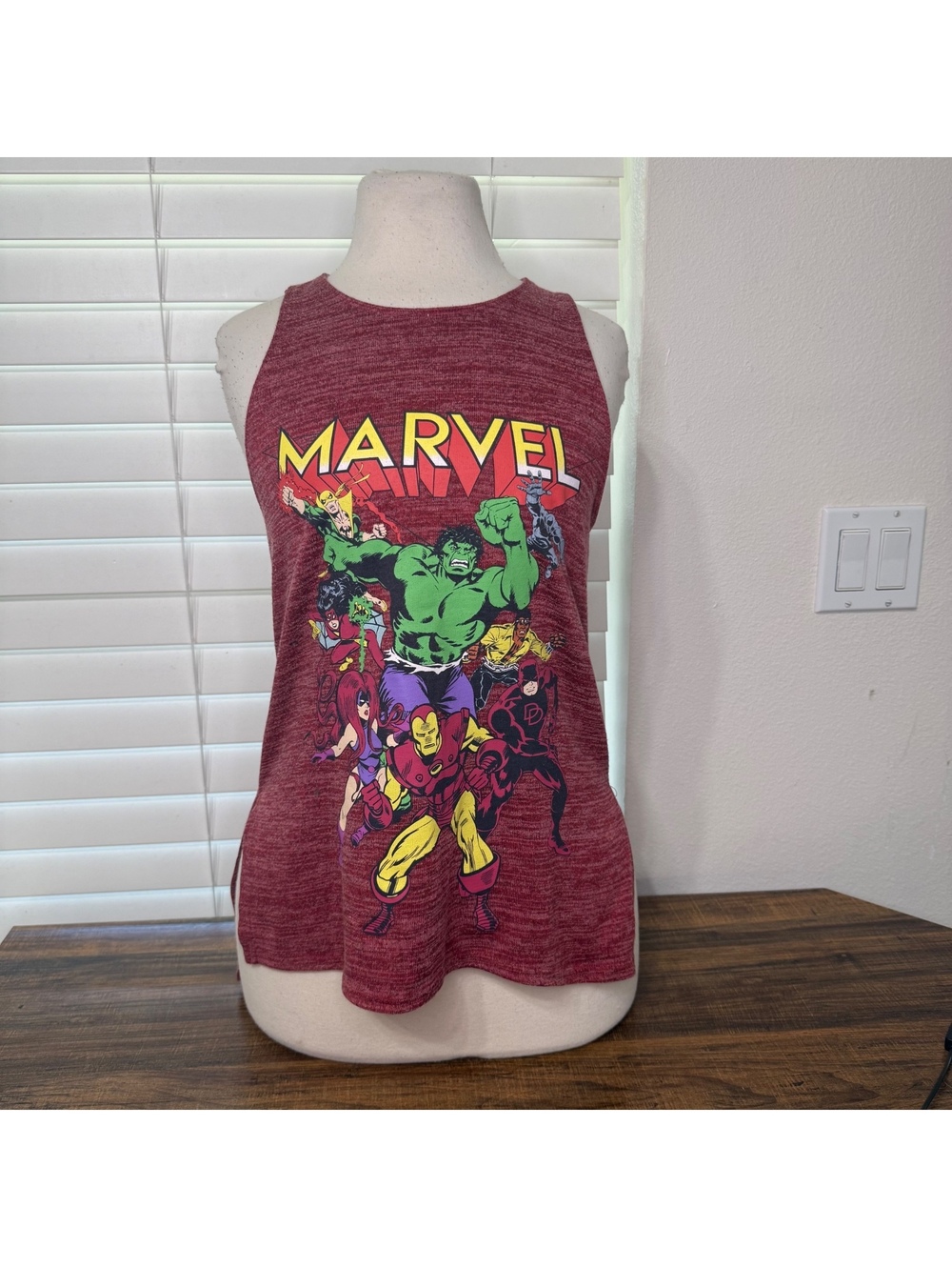 Marvel Superhero Graphic Tank Top Red Size S